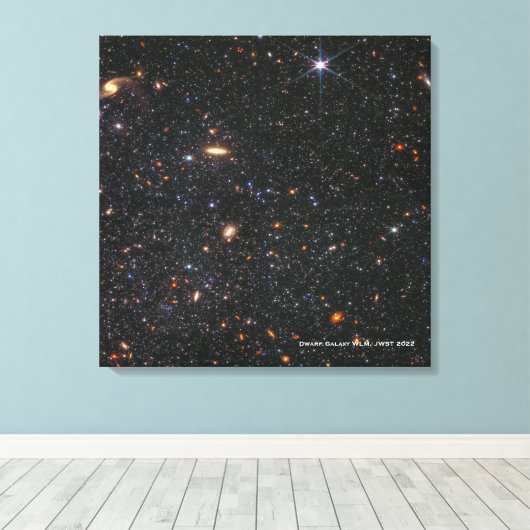 Dwarf Galaxy WLM James Webb Space Telescope Hi-Res Canvas Afdruk (Insitu (Houten vloer))