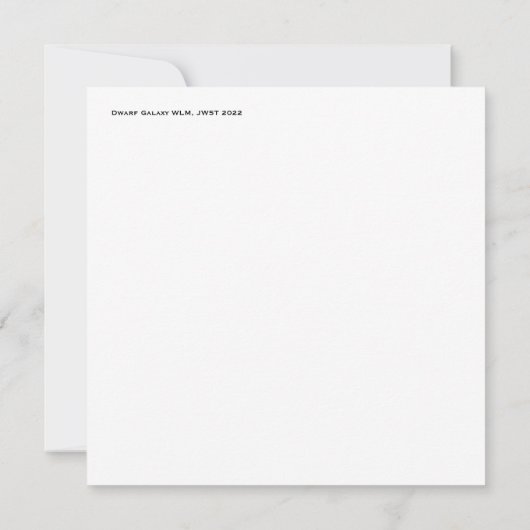 Dwarf Galaxy WLM James Webb Space Telescope Hi-Res Notitiekaartje (Achterkant)