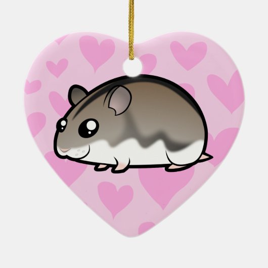 Dwarf Hamster Love Keramisch Ornament (Achterkant)