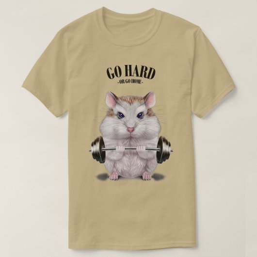 Dwarf Hamster Musea Training Weightlift Fitnes T-shirt (Design voorkant)