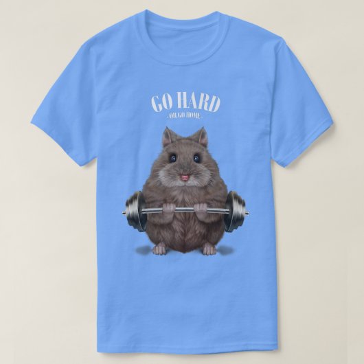 Dwarf Hamster Musea Training Weightlift Fitnes T-shirt (Design voorkant)