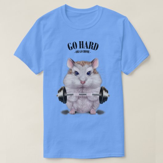 Dwarf Hamster Musea Training Weightlift Fitnes T-shirt (Design voorkant)