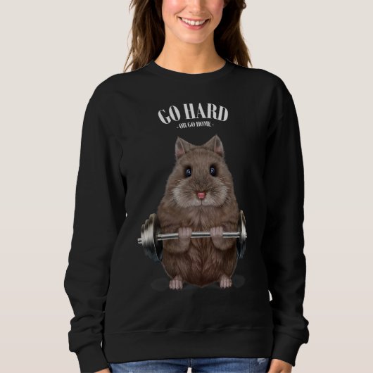 Dwarf Hamster Musea Training Weightlift Fitnes Trui (Voorkant)