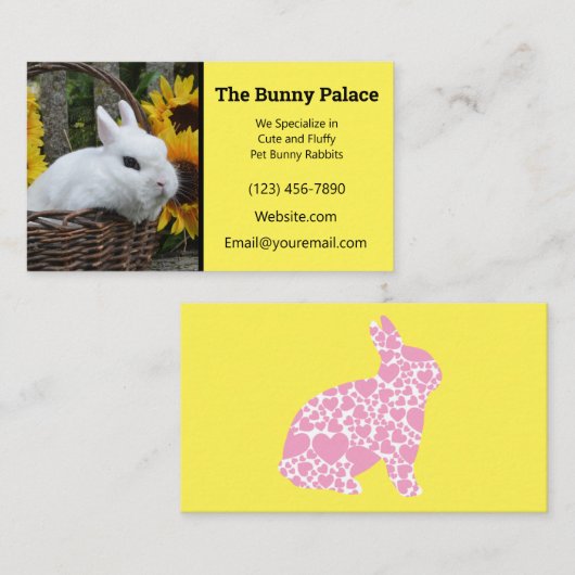 Dwarf Hotot Bunny Rabbit Breeder Visitekaartje (Voorkant / Achterkant)