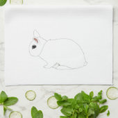 Dwarf Hotot Rabbit Dish Towel Theedoek (Gevouwen)