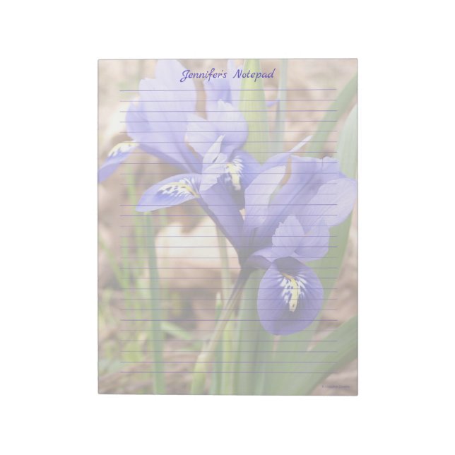Dwarf Iris Floral Lined Notepad Notitieblok (Linkerzijde)