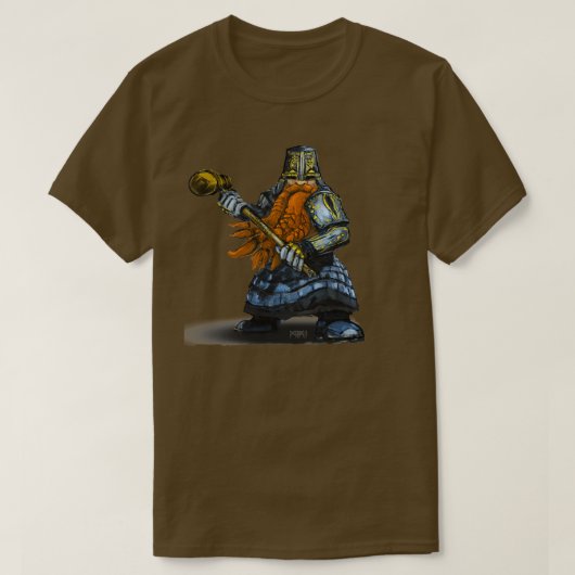 Dwarf-krijger met hamerfantasieillustratie t-shirt (Design voorkant)