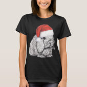 Dwarf Lop bezocht Bunny Rabbit in Santa Claus Chri T-shirt (Voorkant)