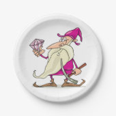 Dwarf met diamant papieren bordje (Voorkant)