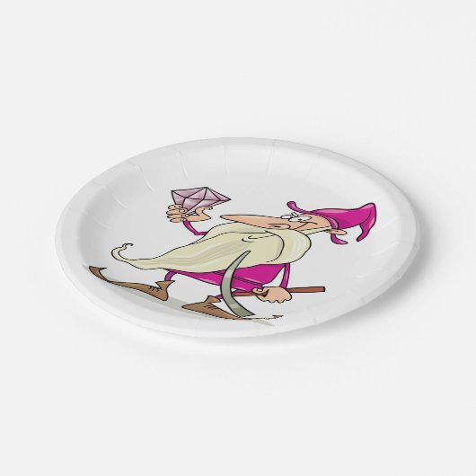 Dwarf met diamant papieren bordje (Gekanteld)