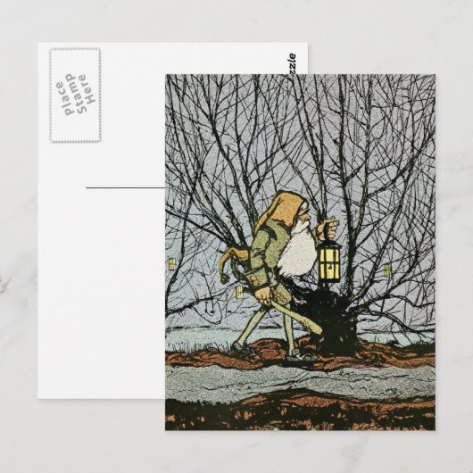 Dwarf met een Lantern Briefkaart (Voorkant / Achterkant)