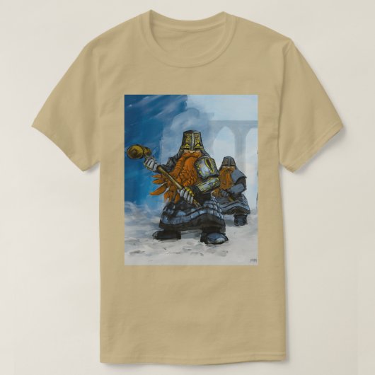 Dwarf met hamerfantasieillustratie t-shirt (Design voorkant)