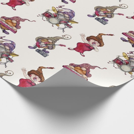 Dwarf Music Band Diva geeft een vakantieconcert Cadeaupapier (Hoek)