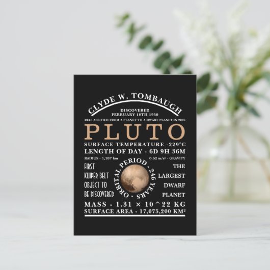 Dwarf Planet Pluto Gedetailleerde astronomie Briefkaart (Staand voorkant)