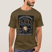 Dwarf Planet Pluto Gedetailleerde astronomie T-shirt (Voorkant)