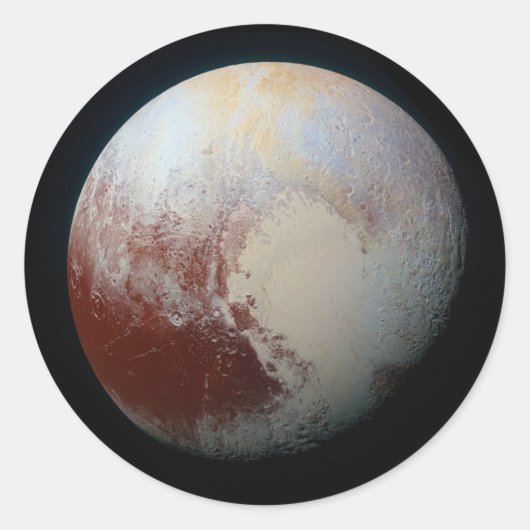 Dwarf Planet Pluto Ronde Sticker (Voorkant)