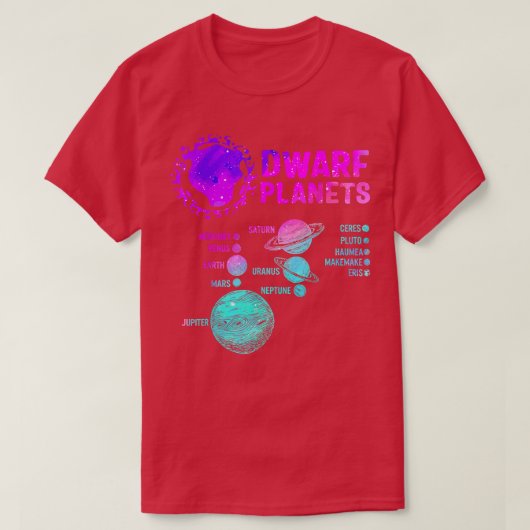 Dwarf Planets Science Space Solar Astronomy System T-shirt (Design voorkant)