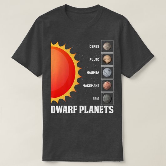 Dwarf Planets Space Ecurer Astronaut Astronomie T-shirt (Design voorkant)
