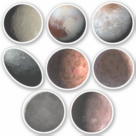 Dwarf Planets Sticker Sheet (Voorkant)