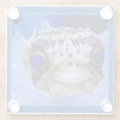Dwarf Puffer Fish Glazen Onderzetter (Achterkant)