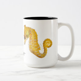 Dwarf Seahorse, Hippocampus zosterae Tweekleurige Koffiemok