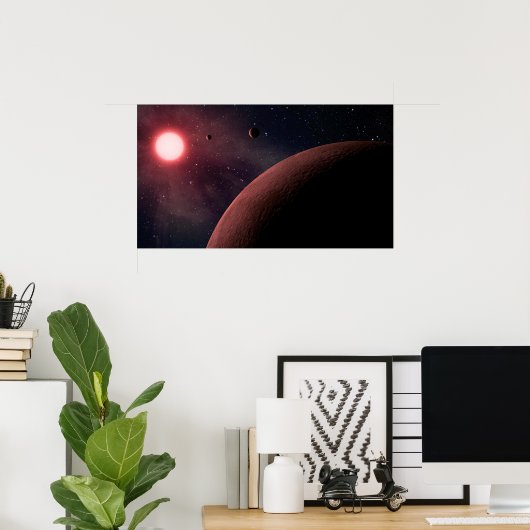 Dwarf Star Alien Planets Space Art Poster (Thuiskantoor)