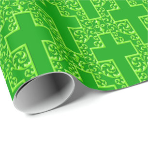dwars-1-Twee Toned Groen Cadeaupapier