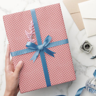 Dwars Diagonaal Patroon Rood Wit Cadeaupapier