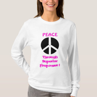 dwars haar, PEACE, door Superieure Vuurkracht! T-shirt