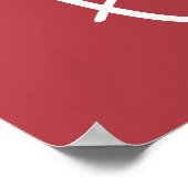 Dwars kerstrood met foto's en witte poten poster (Hoek)