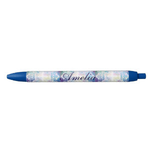 Dwars, spirituele kunst, mandala, het helen, blauwe inkt pen
