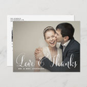 Dwars Whimsical Script Weddenschap Hartelijk dank Briefkaart (Voorkant / Achterkant)