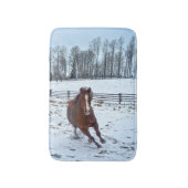 Dwarsboompaarden met ronddraaiende wintersneeuw badmat (Voorkant Verticaal)