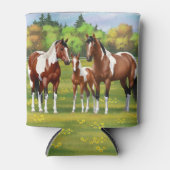 Dwarsboompaarden van de baai in het zomerdeeg blikjeskoeler (Voorkant)