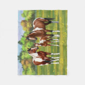 Dwarsboompaarden van de baai in het zomerdeeg fleece deken (Voorkant)