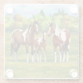 Dwarsboompaarden van de baai in het zomerdeeg glazen onderzetter (Achterkant)