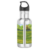 Dwarsboompaarden van de baai in het zomerdeeg waterfles  (Achterkant)