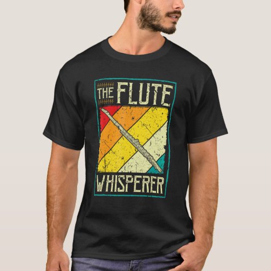 Dwarse Fluit Instrument De Fluit Fluisteraar Retro T-shirt (Voorkant)