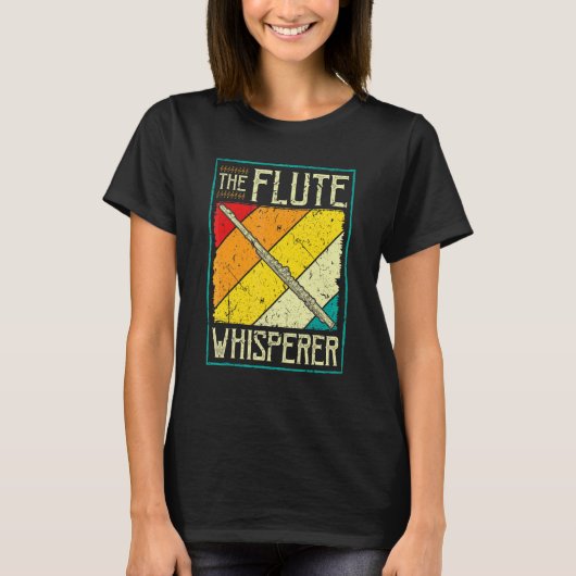 Dwarse Fluit Instrument De Fluitfluisteraar Retro T-shirt (Voorkant)