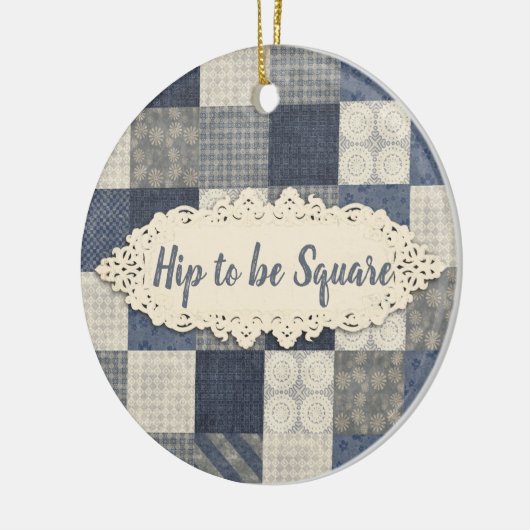 Dwarskantelen voor kerstversiering keramisch ornament (Links)