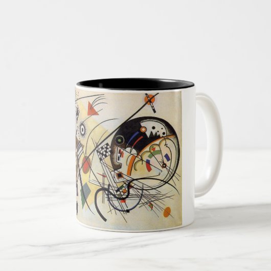 Dwarslijnen Tweekleurige Koffiemok (Voorkant rechts)