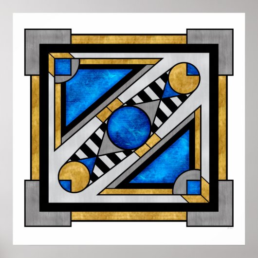 Dwarven Chest - Art Deco Fantasty Abstract Poster (Voorkant)