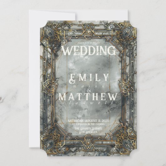 Dwarven Splendor Fantasy bruiloft uitnodiging (Voorkant)