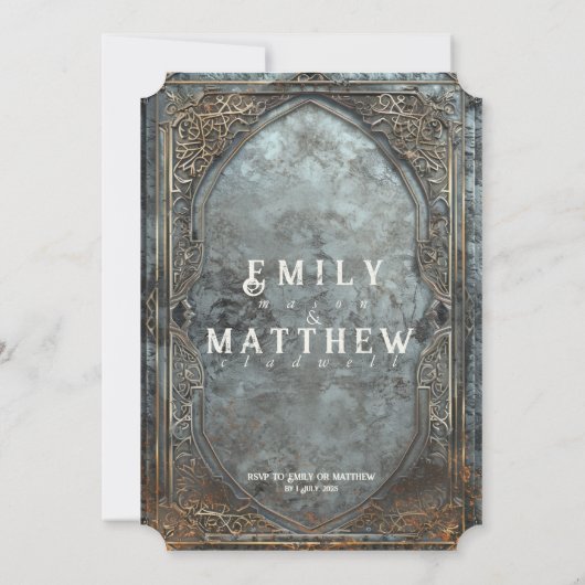 Dwarven Splendor Fantasy bruiloft uitnodiging (Achterkant)