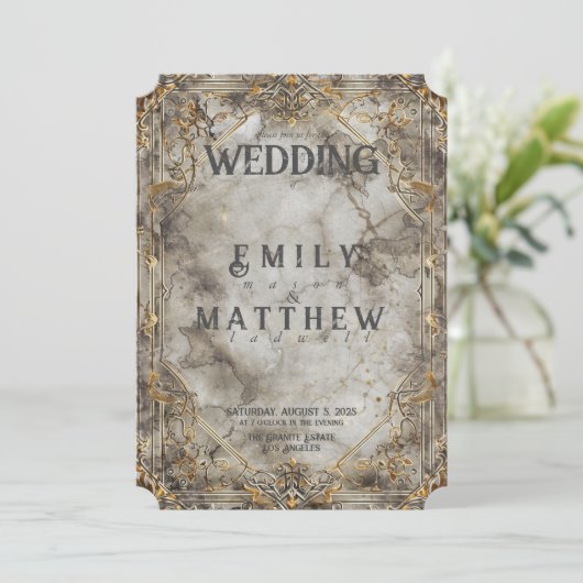 Dwarven Splendor Fantasy bruiloft uitnodiging (Staand voorkant)