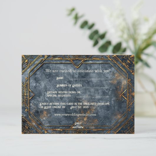 Dwarven Splendor Fantasy Wedding Bedankkaart (Staand voorkant)