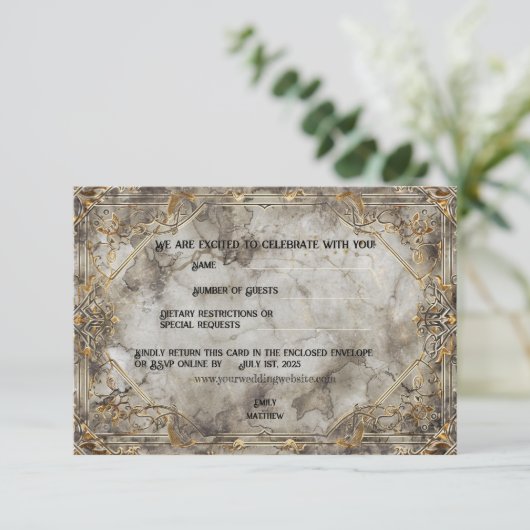 Dwarven Splendor Fantasy Wedding Dank u kaart (Staand voorkant)