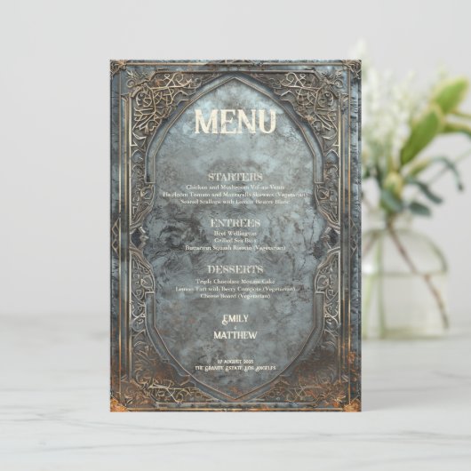 Dwarven Splendor Fantasy Wedding Menu (Staand voorkant)