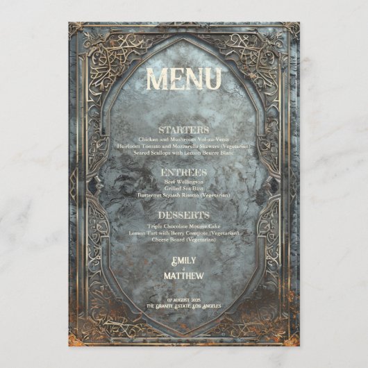 Dwarven Splendor Fantasy Wedding Menu (Voorkant)