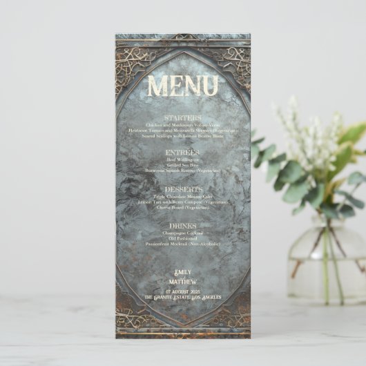 Dwarven Splendor Fantasy Wedding Menu (Staand voorkant)